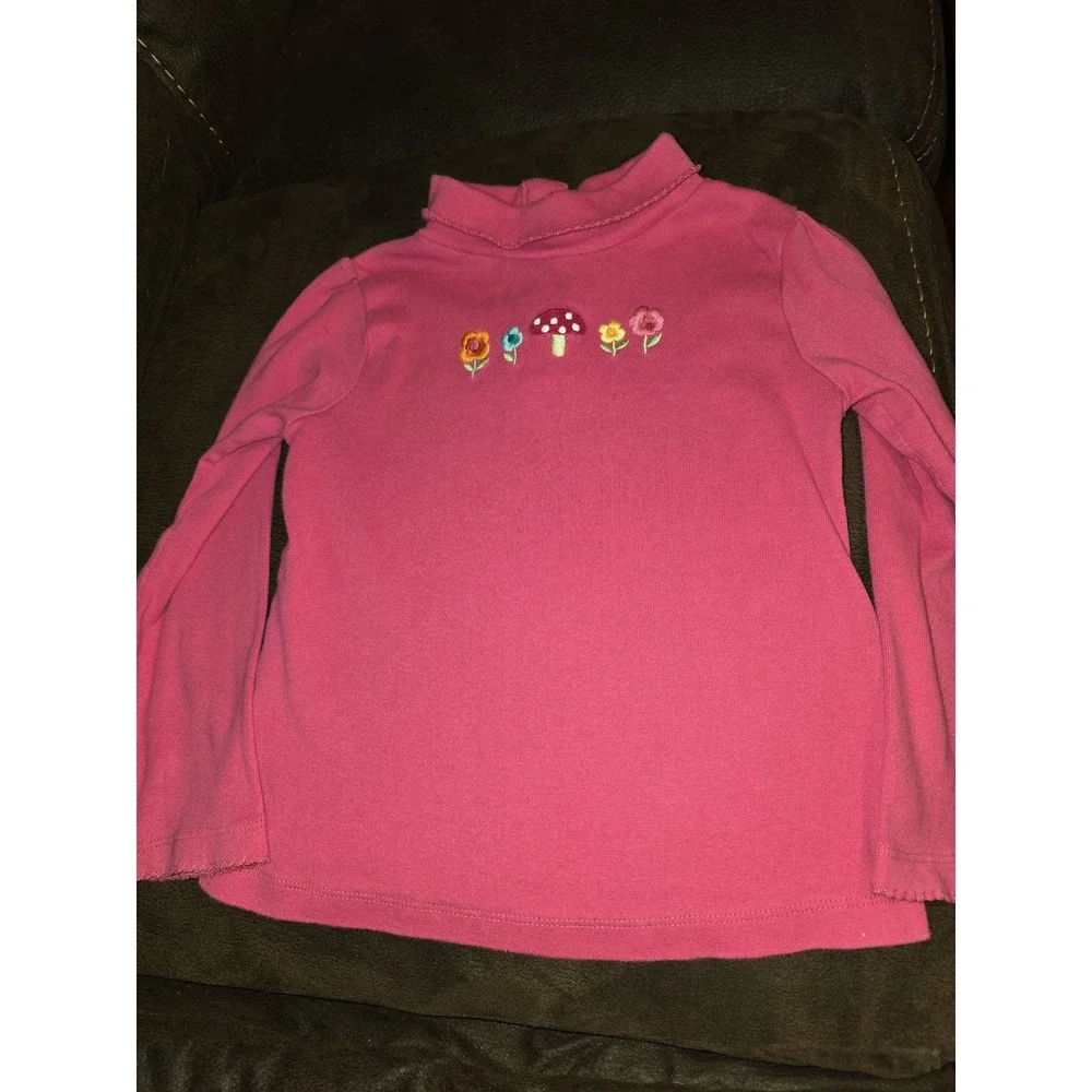 Gymboree woodland friends floral mushroom turtleneck top size 5t